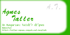 agnes taller business card